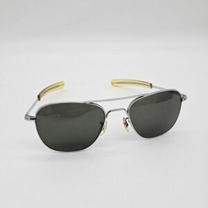 VTG Randolph Engineering Aviator Sunglasses 5 1/2 Silver Frames Original Case